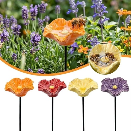 Resin flower garden stakes - resin,
