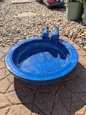 Blue Ceramic Birdbath | Frost