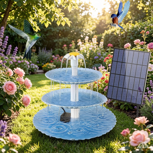 Solar fountain bird - solar,