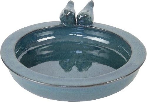 Round ceramic bird bath - ceramic,