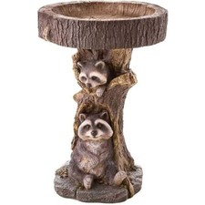 Resin Raccoon Bird Bath